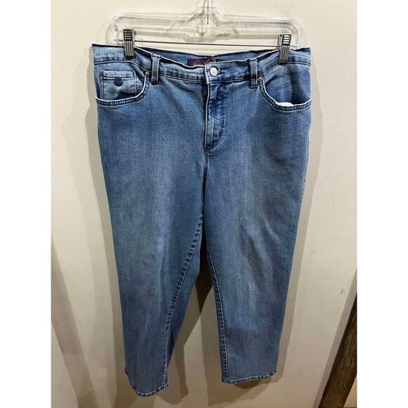 Gloria Vanderbilt Jeans Womens Size 10 Jordyn High Rise Capri Denim Embellished - Picture 1 of 9